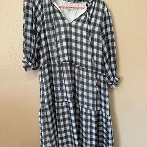 Nanette Lepore Black and White Plaid Dress